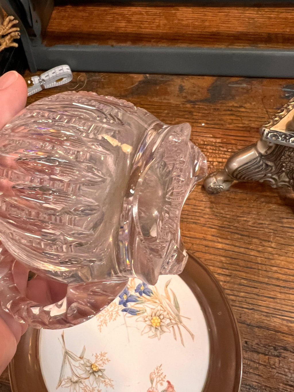 Antique American Brilliant Period Cut Glass Creamer | Hand-Cut Crystal with Deep Hobstar & Oval Motif (c. 1876–1917)