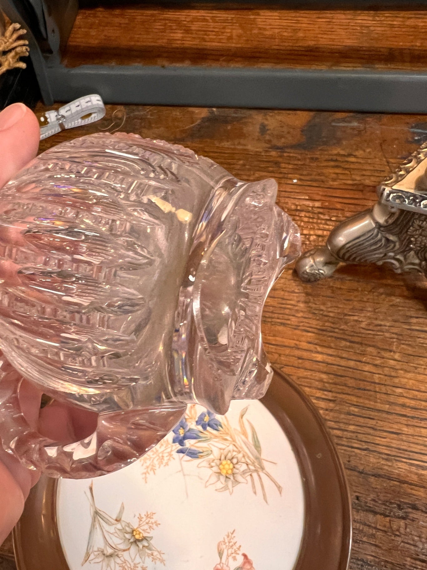 Antique American Brilliant Period Cut Glass Creamer | Hand-Cut Crystal with Deep Hobstar & Oval Motif (c. 1876–1917)