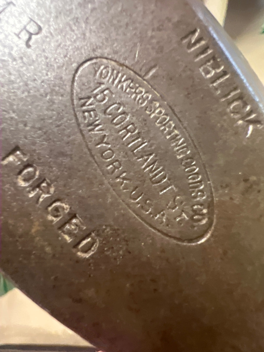 Pre 1900 Yonkers Sporting Goods Niblick Tuxedo Shaft Golf Club