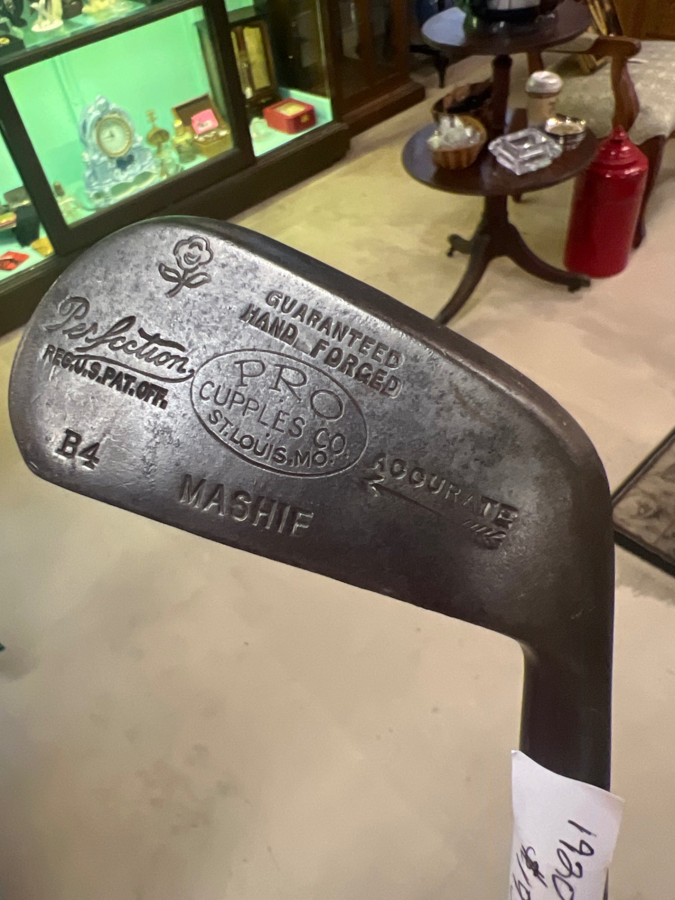 Pro Cupples Co. “Perfection” Mashie – Hand Forged Hickory Shaft (St. Louis, c.1920s)