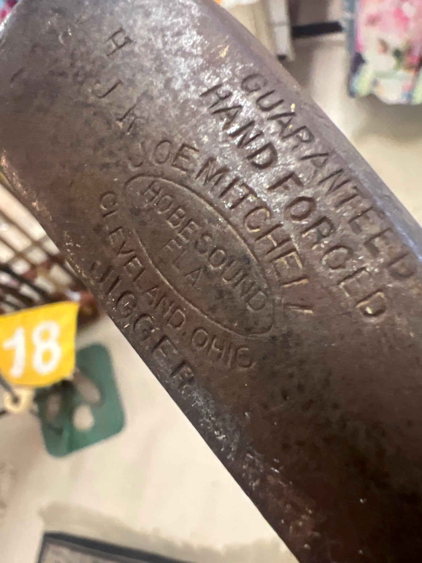 Joe Mitchell Hand Forged Jigger – Hobe Sound, FL / Cleveland, OH, Hickory Shaft Iron (c.1920s–30s)