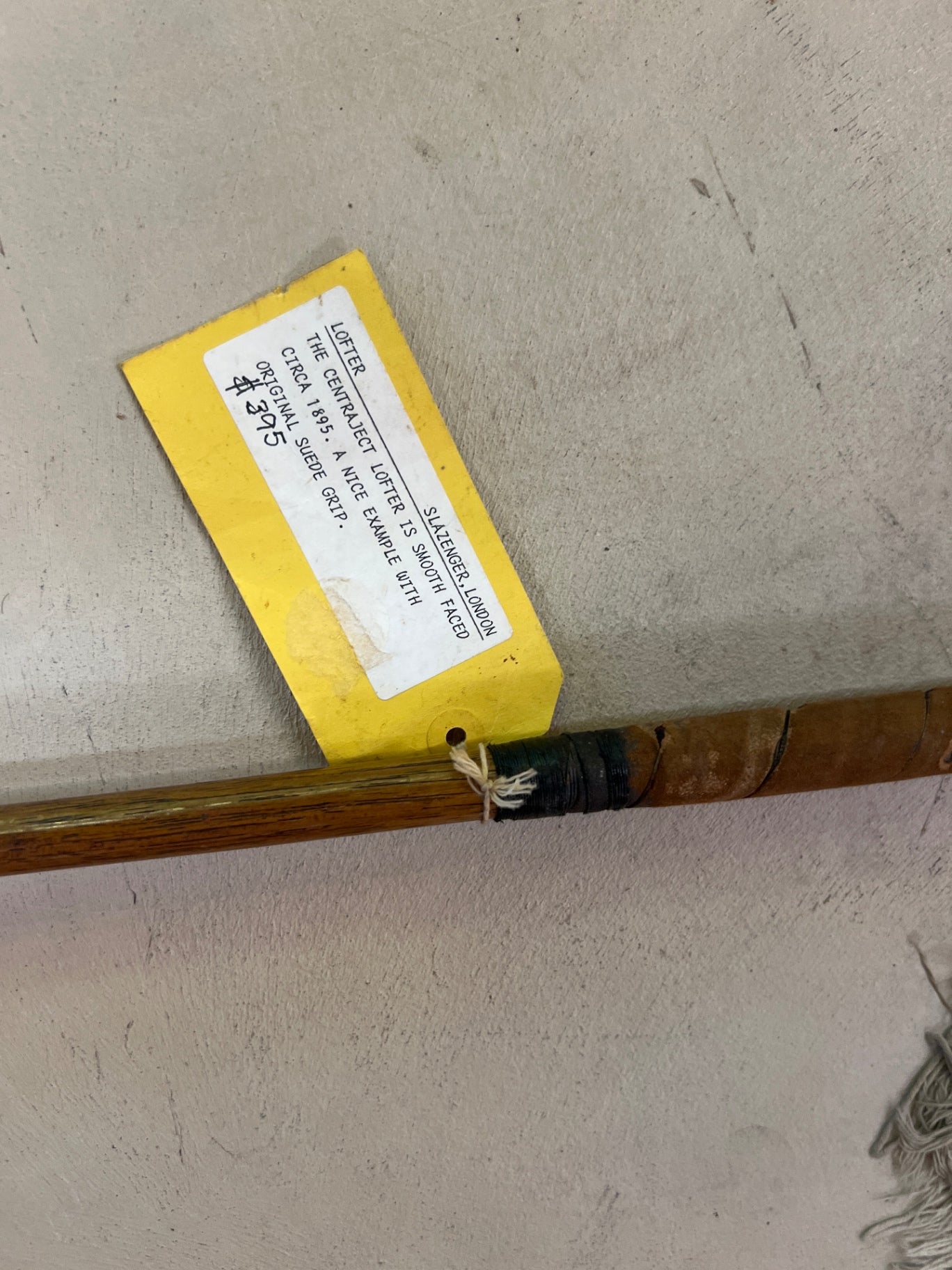 Slazenger London “Centraject” Lofter – Smooth Face Hickory Shaft, c.1895 (Original Suede Grip)