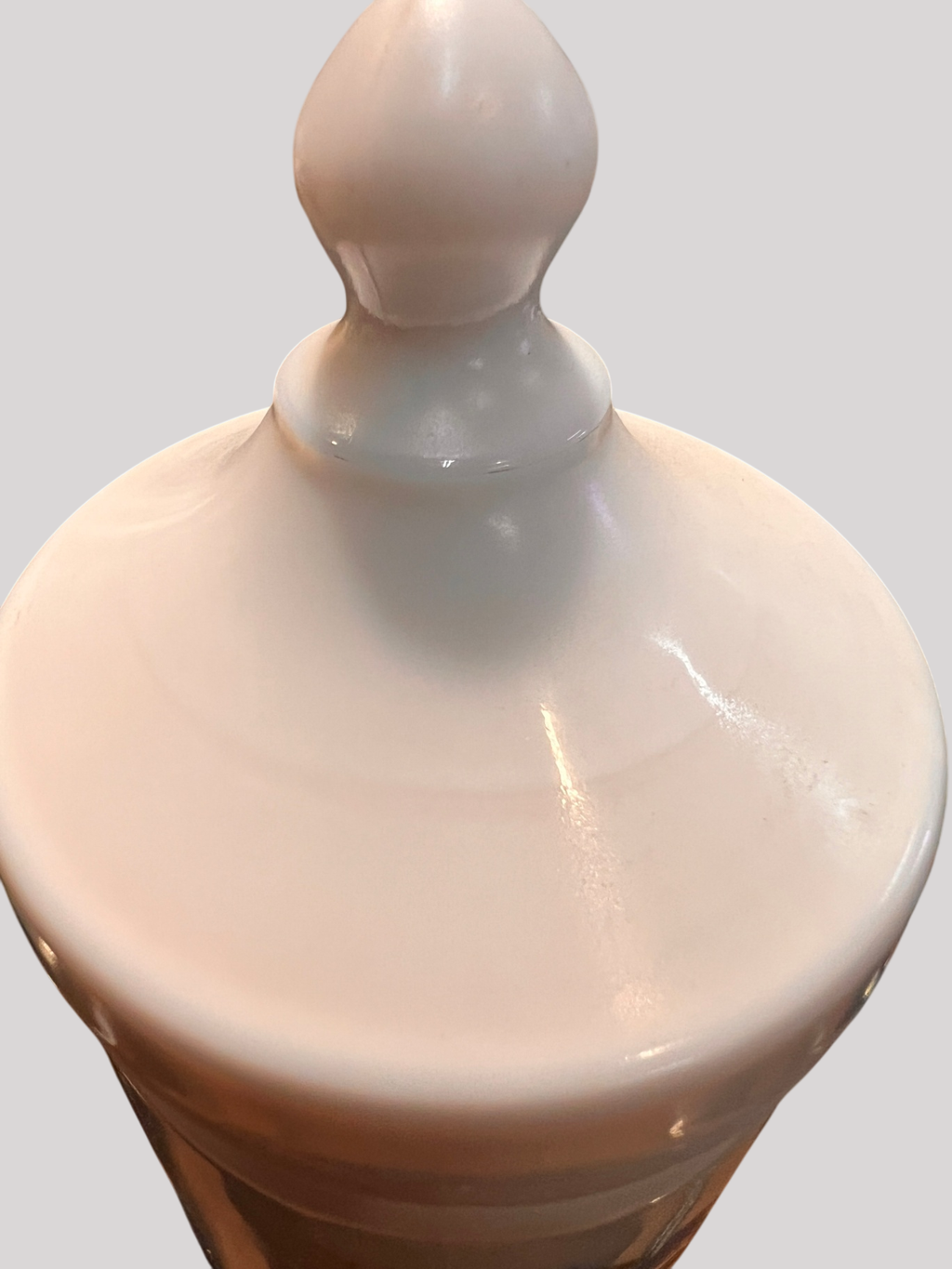 Antique French Opaline Glass Apothecary Jar – Hand Painted Floral, c.1900