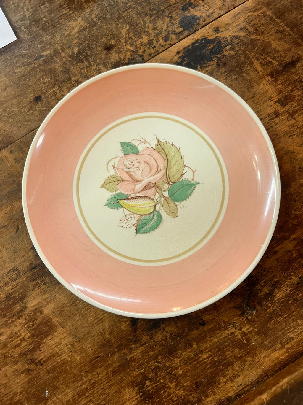 Vintage Susie Cooper Plate – Crown Works Burslem, England – Floral Rose Design