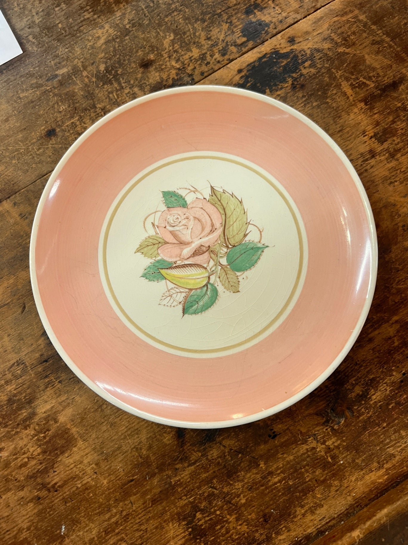 Vintage Susie Cooper Plate – Crown Works Burslem, England – Floral Rose Design