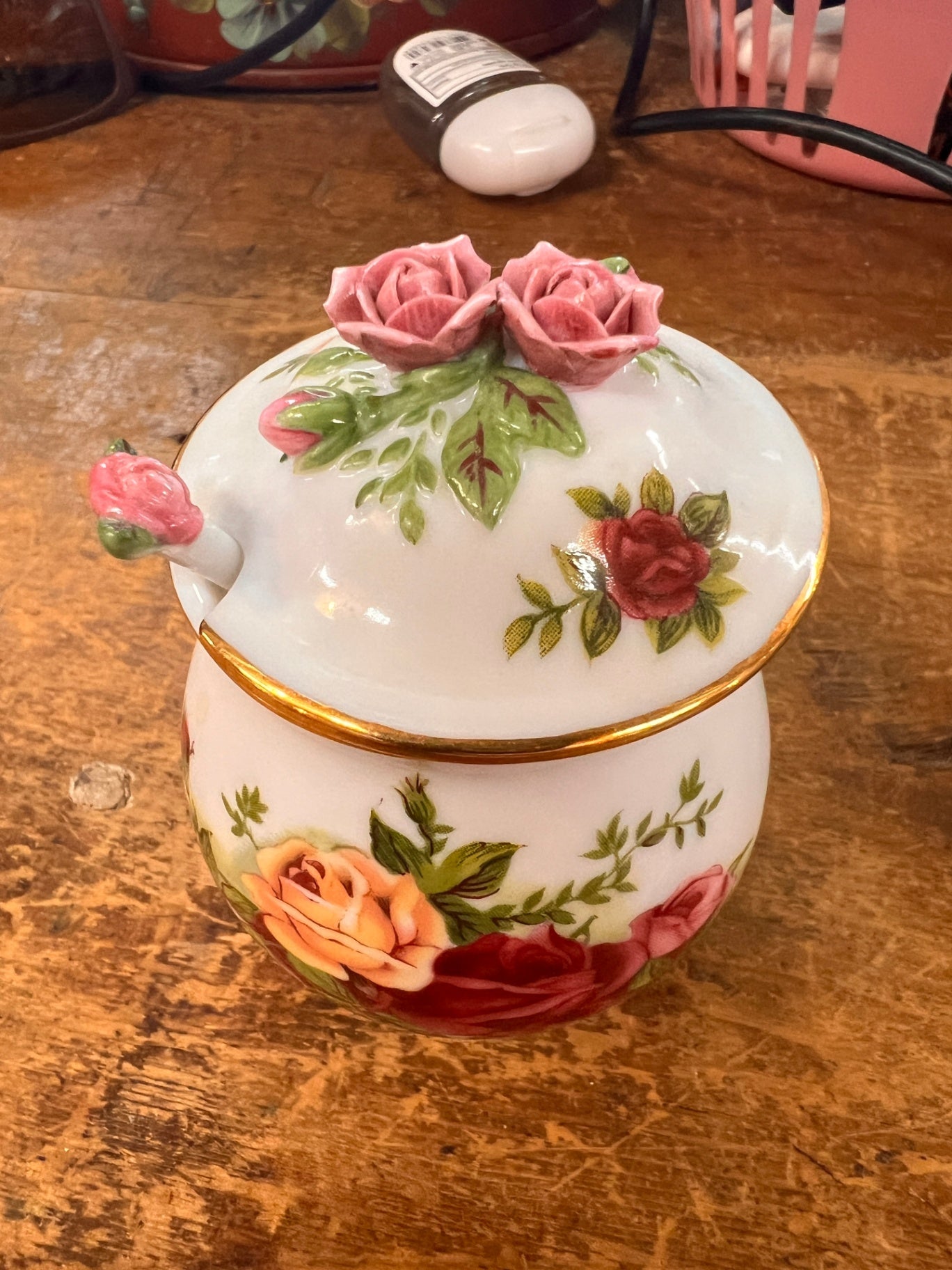 Royal Albert “Old Country Roses” Jam Jar with Lid – Fine China