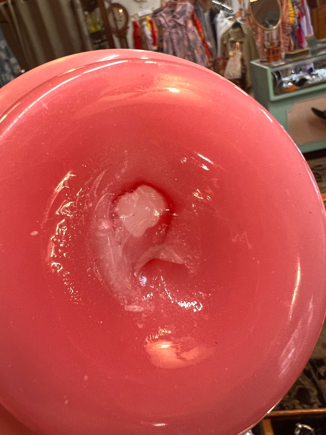 Antique Pink Bristol Glass Vase – Hand Painted Enamel Floral with Gilt Trim