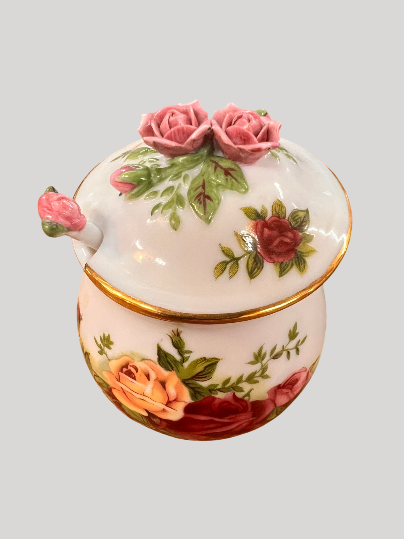 Royal Albert “Old Country Roses” Jam Jar with Lid – Fine China