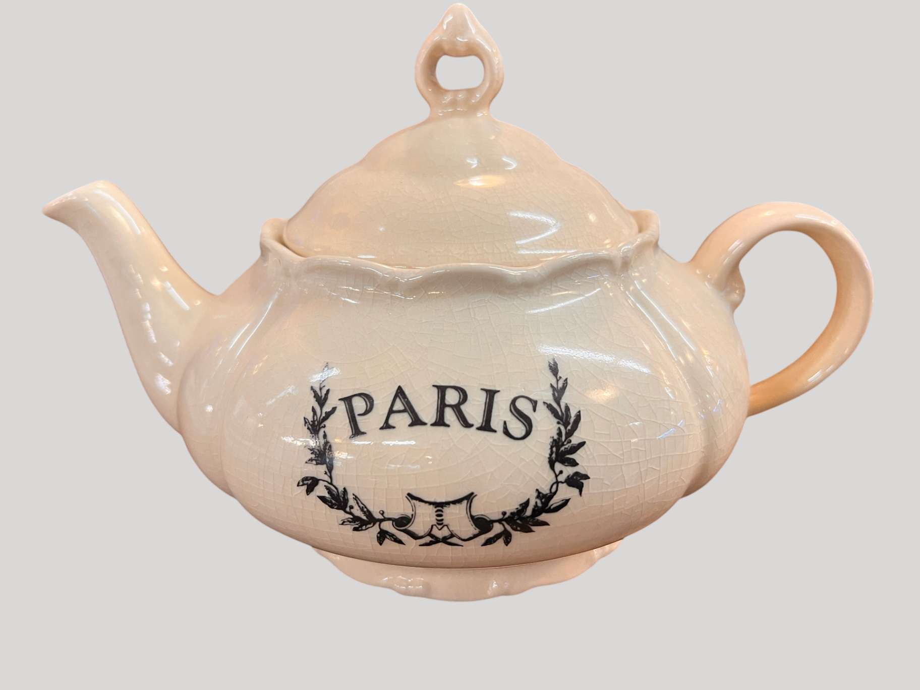 Vintage Paris Ceramic Teapot – Crackle Glaze