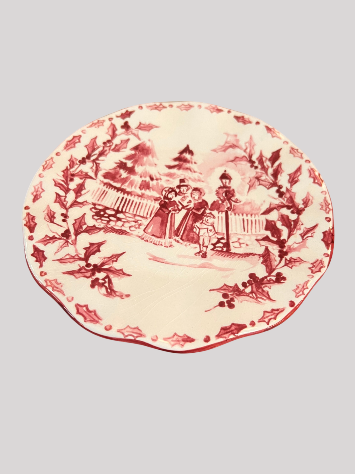 Red and White Vintage Serving Dish