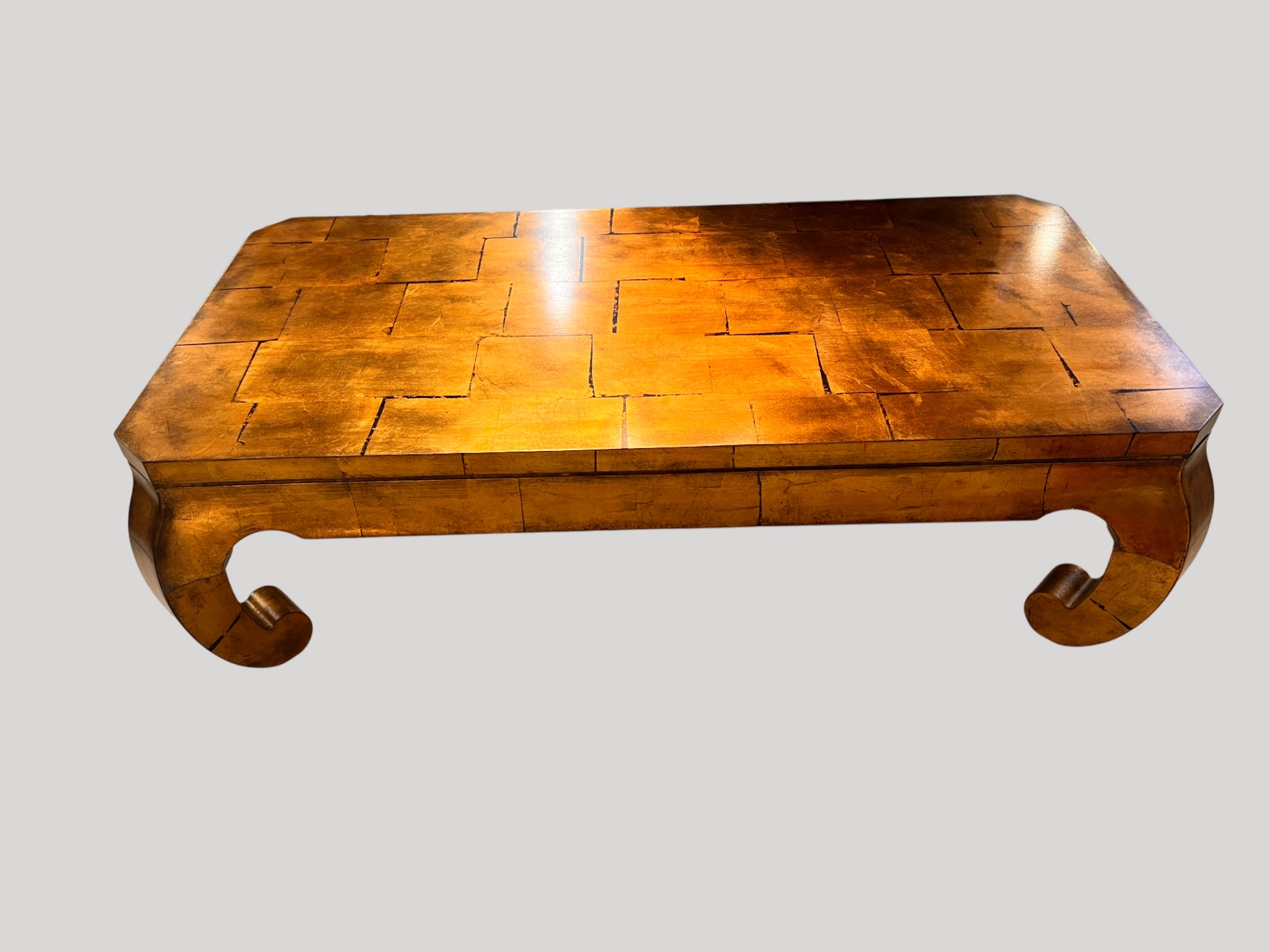 Brand New Henredon Gold Leaf Coffee Table – Hollywood Regency Asian Modern Style