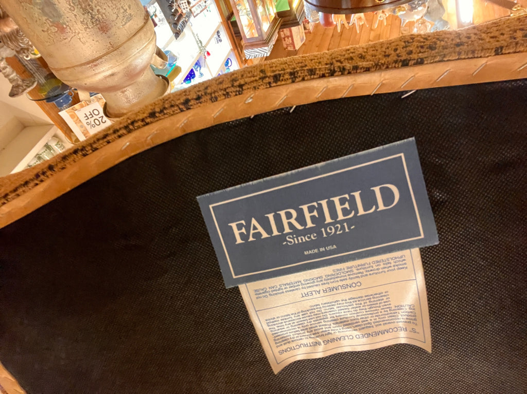 Fairfield Upholstered Oval-Back Side Chair – New, Textured Jacquard, Made in USA