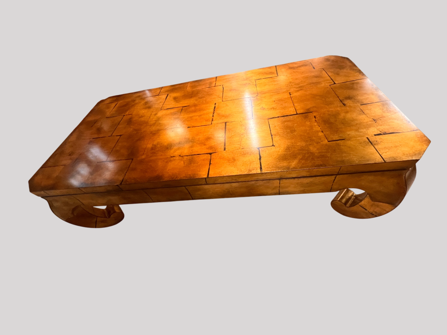 Brand New Henredon Gold Leaf Coffee Table – Hollywood Regency Asian Modern Style