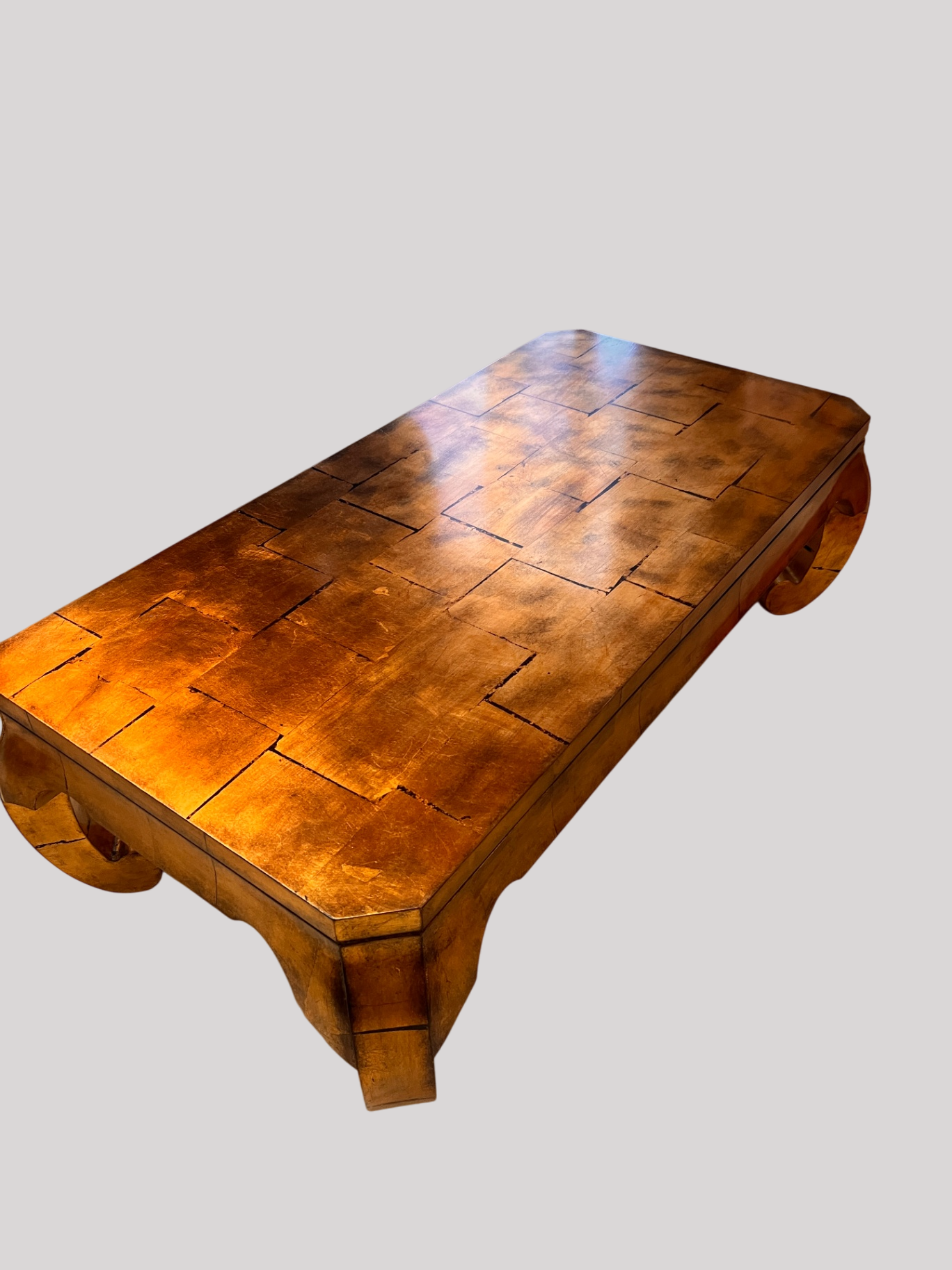Brand New Henredon Gold Leaf Coffee Table – Hollywood Regency Asian Modern Style