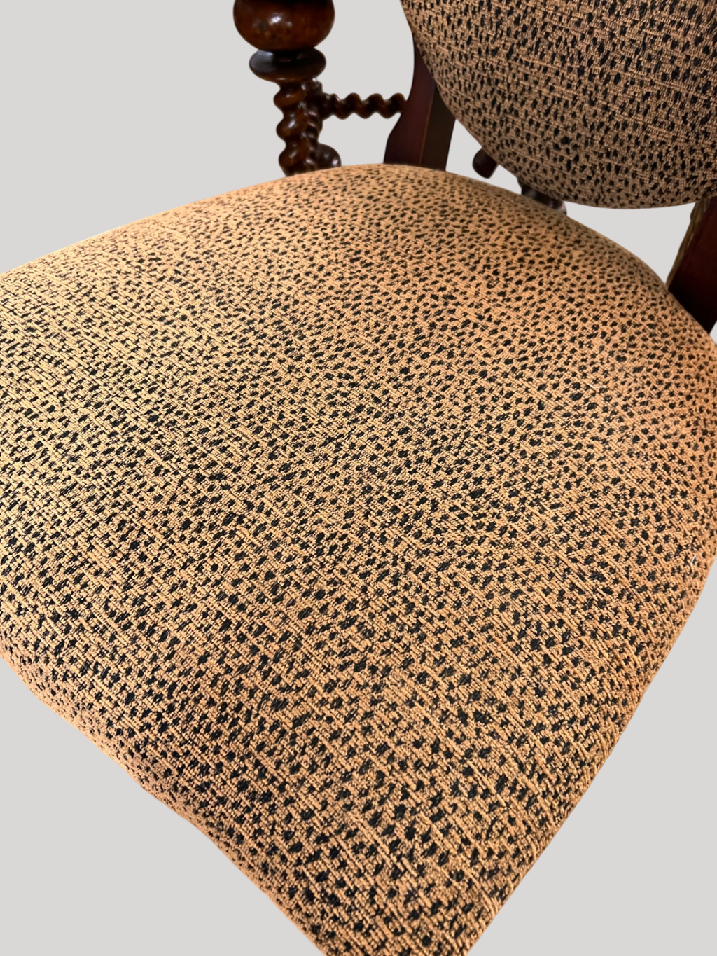 Fairfield Upholstered Oval-Back Side Chair – New, Textured Jacquard, Made in USA