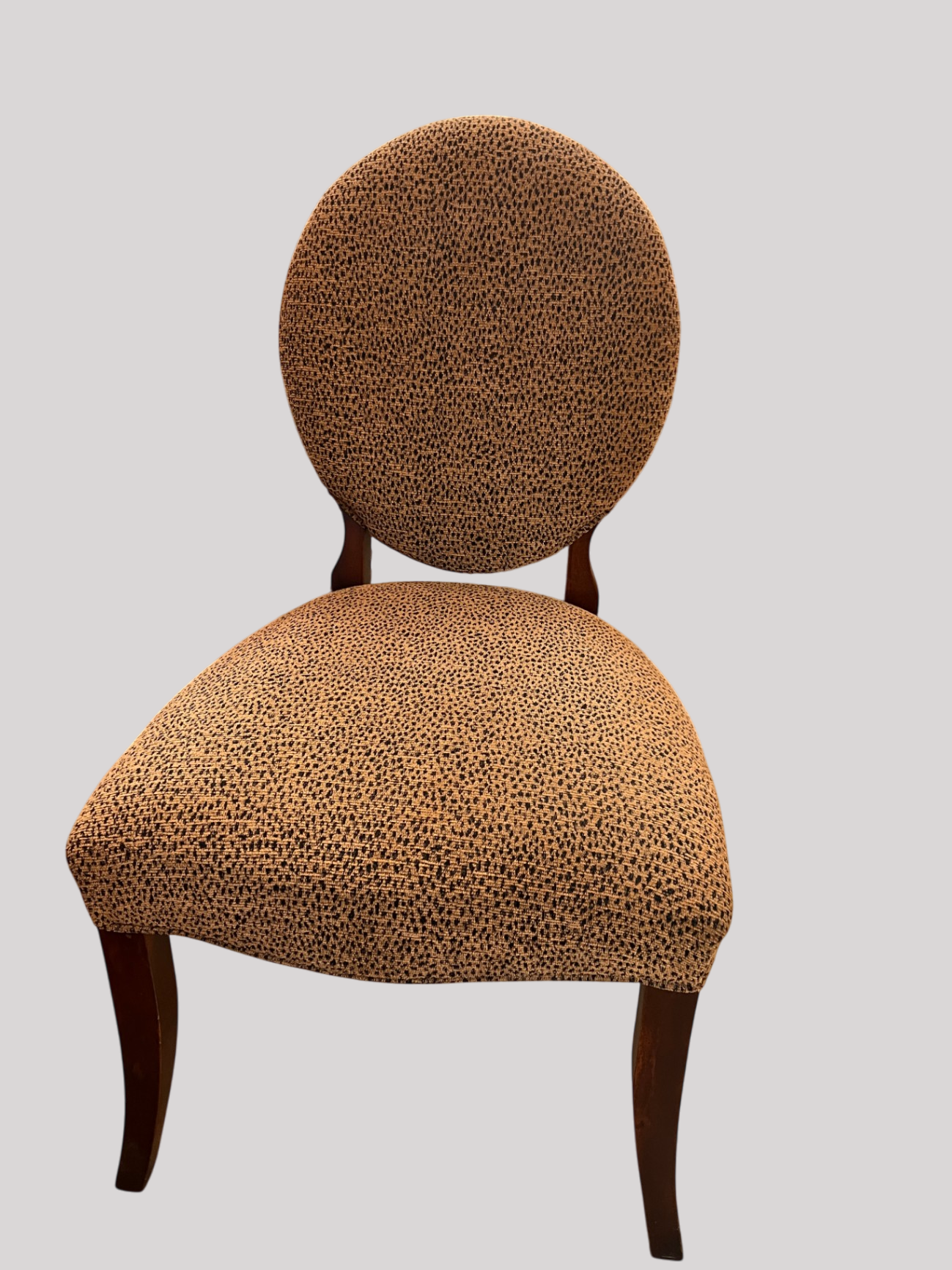 Fairfield Upholstered Oval-Back Side Chair – New, Textured Jacquard, Made in USA