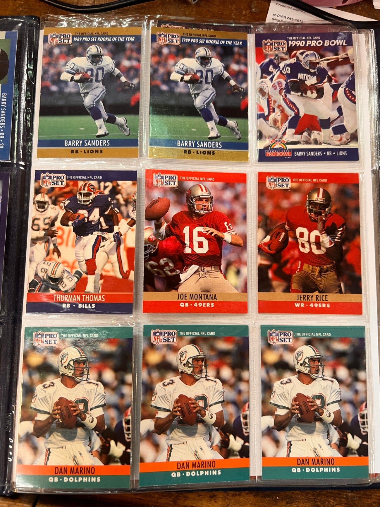 Assorted Football Cards in Baseball Binder