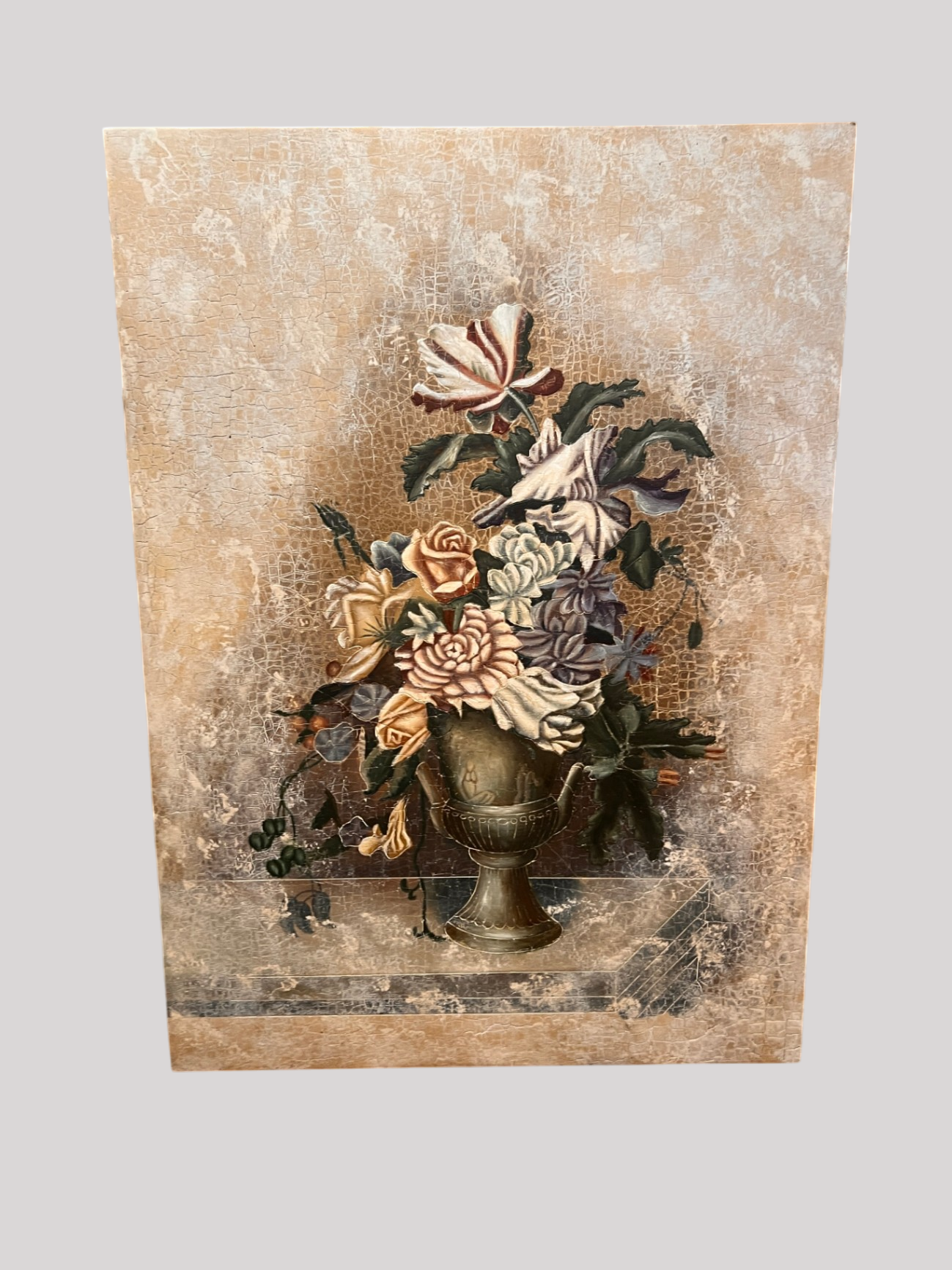 New Paragon Picture Gallery Hand-Painted Floral Still Life Wall Art – 51” × 36”