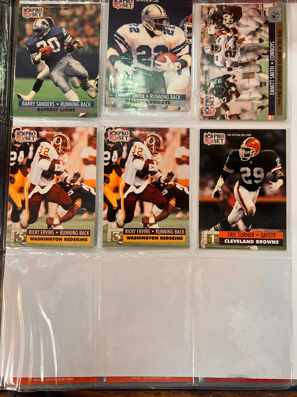 Assorted Football Cards in Baseball Binder