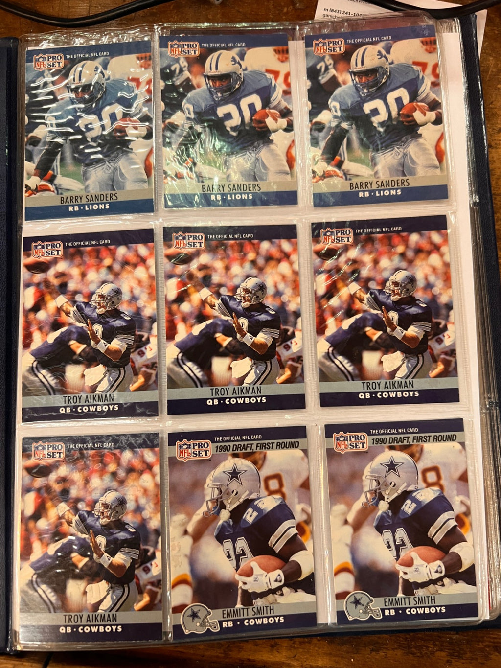Assorted Football Cards in Baseball Binder