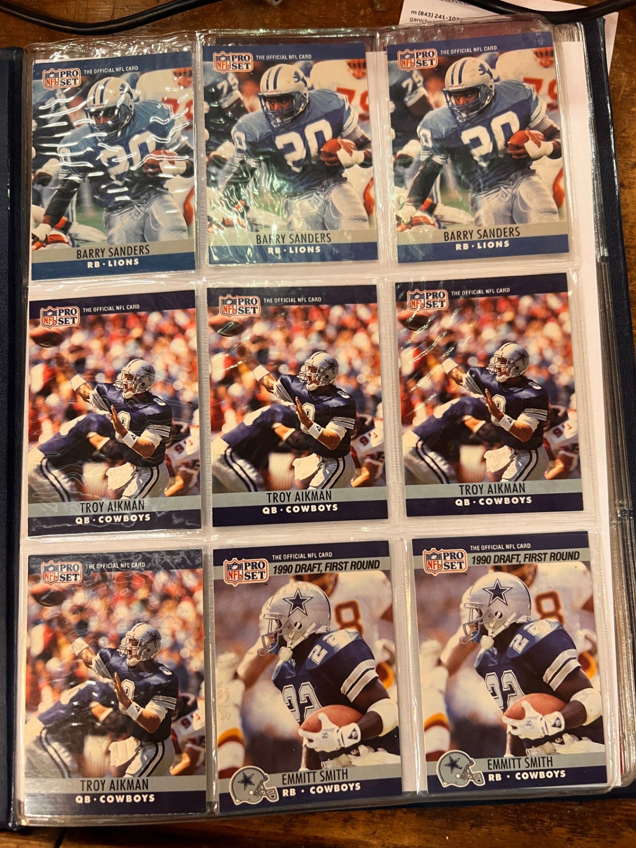 Assorted Football Cards in Baseball Binder