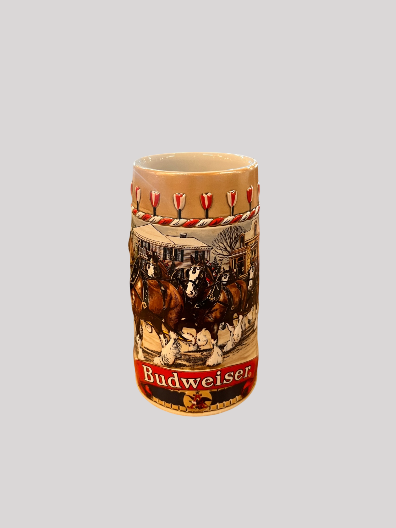 Budweiser Clydesdale Holiday Stein (1990 “A Perfect Christmas”)