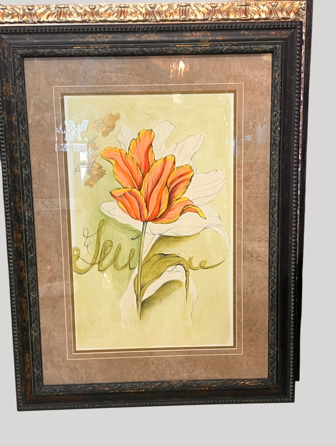 Designer Framed Floral Wall Art – 38" × 30" – Luxe Boutique Quality
