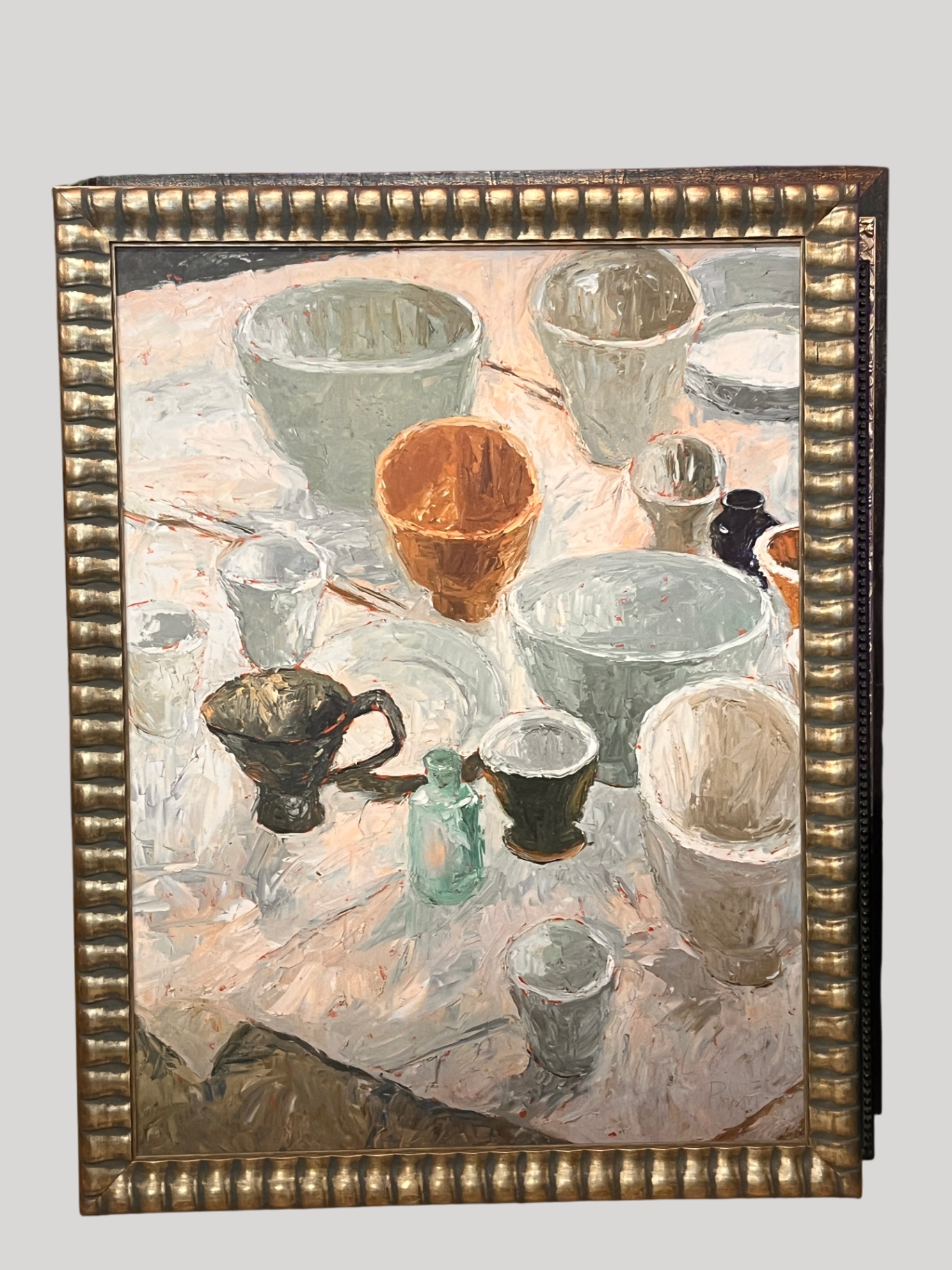Shadow Catchers Hand-Embellished Still Life – Signed Poyson – Designer Framed Art