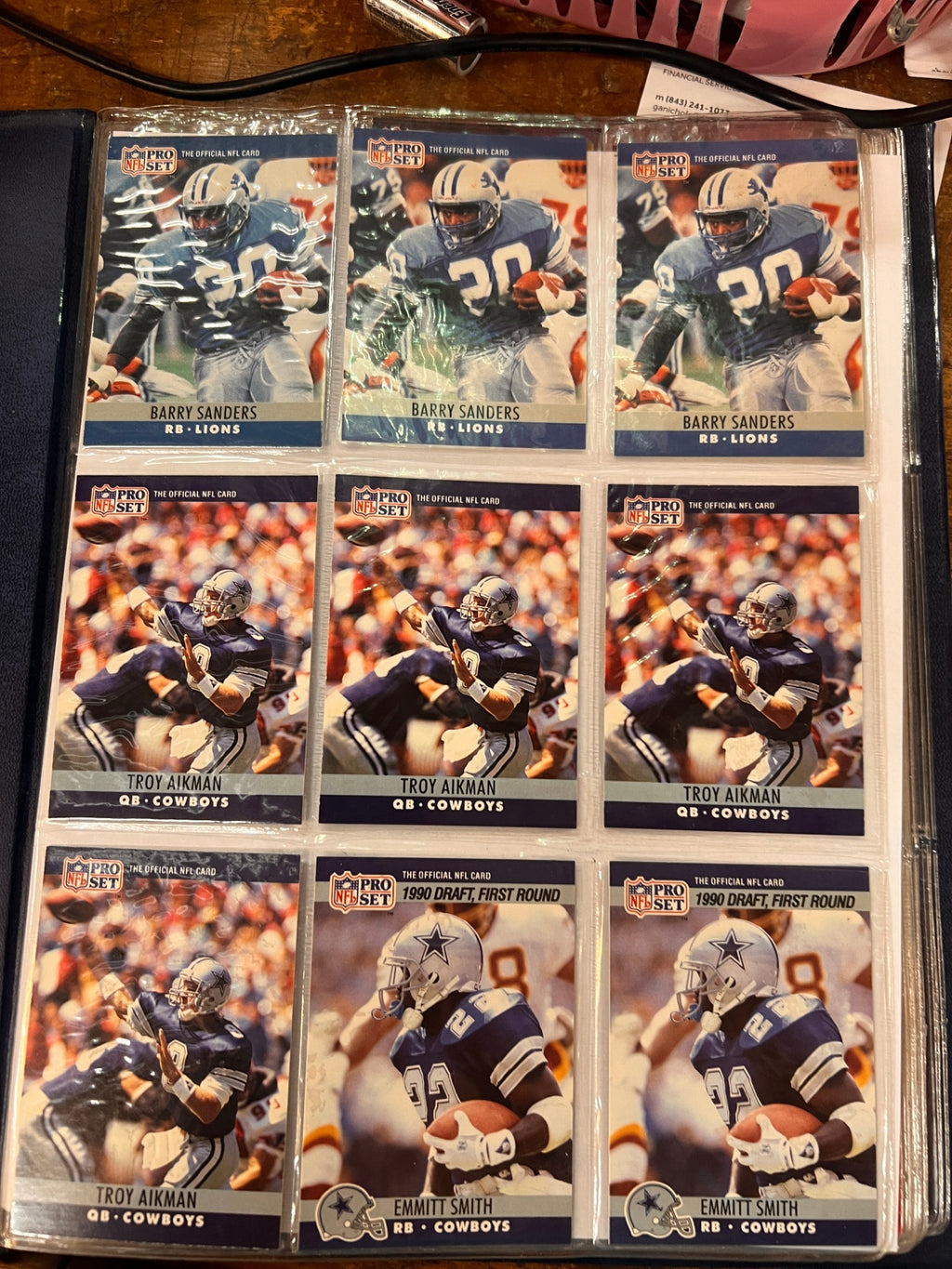 Assorted Football Cards in Baseball Binder