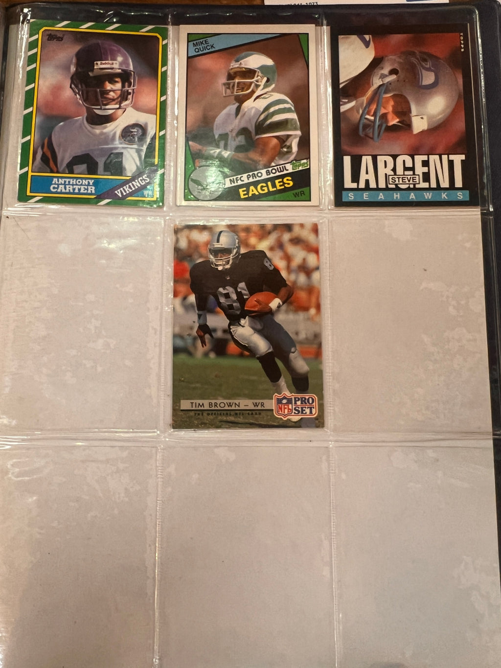 Assorted Football Cards in Baseball Binder