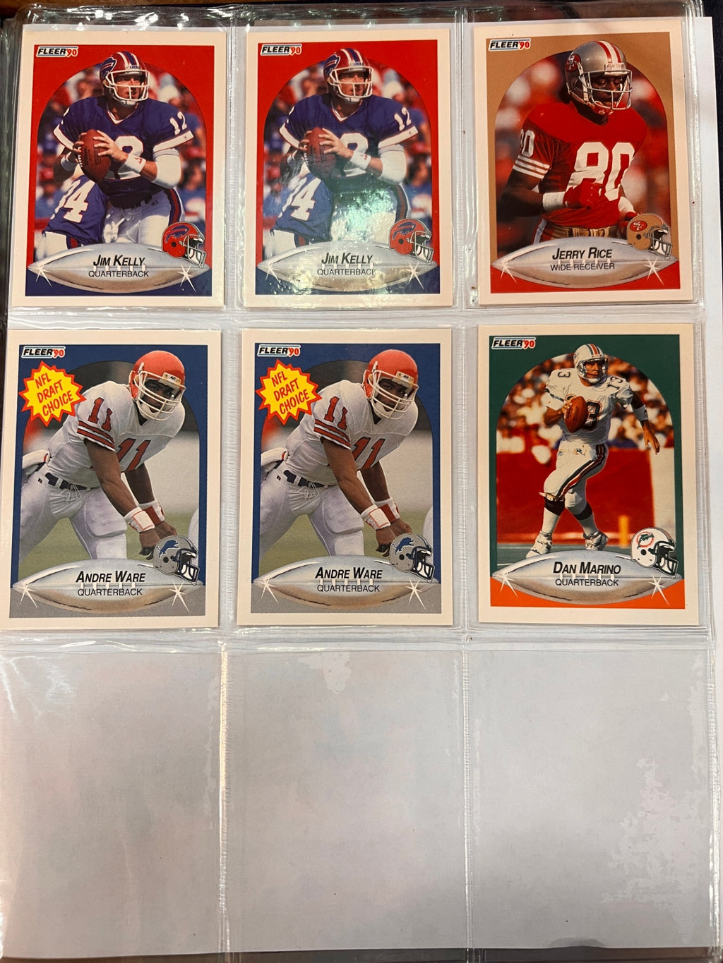 Assorted Football Cards in Baseball Binder