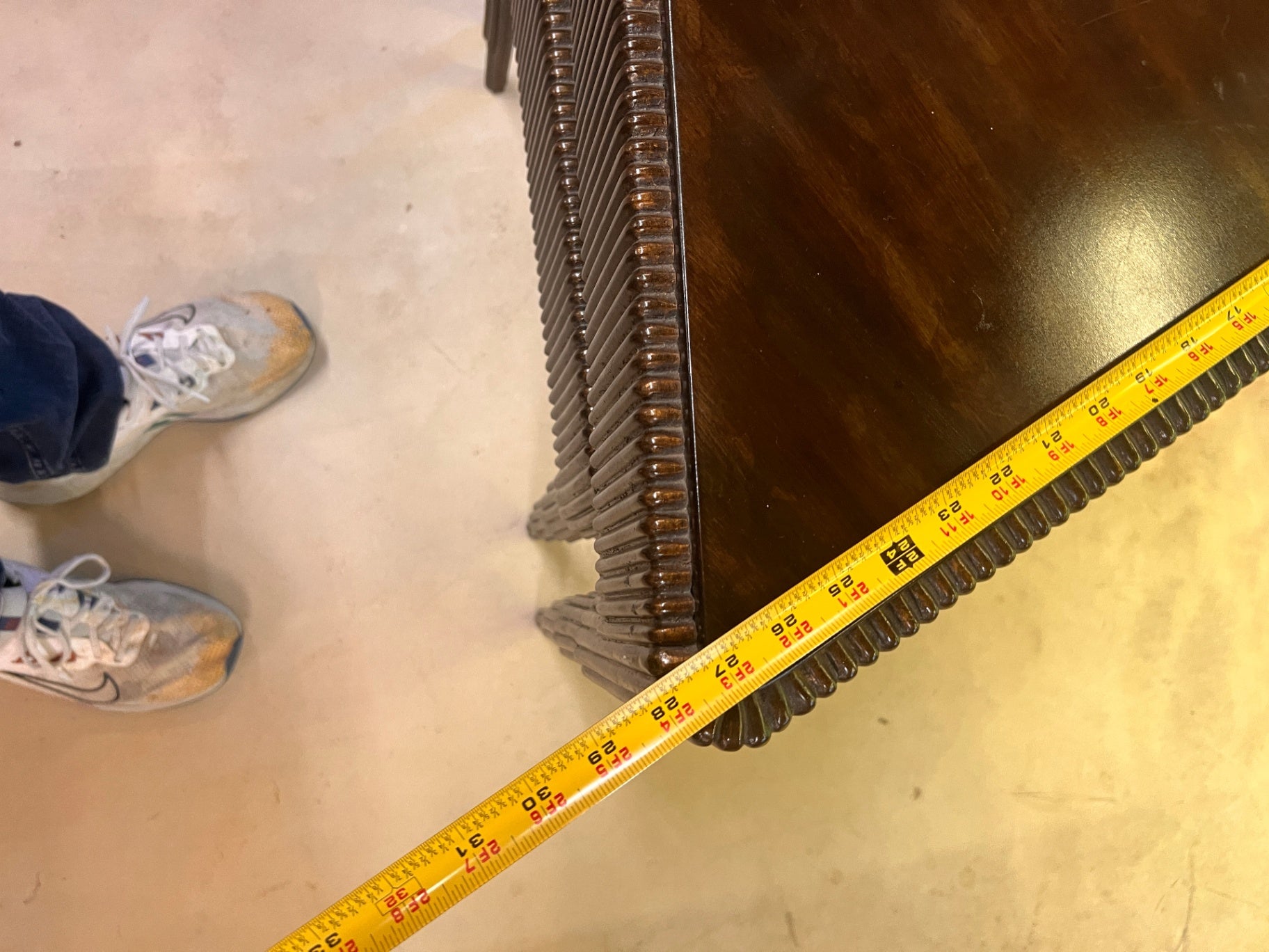 Pair of Triangular Nesting Tables with Ribbed Frame