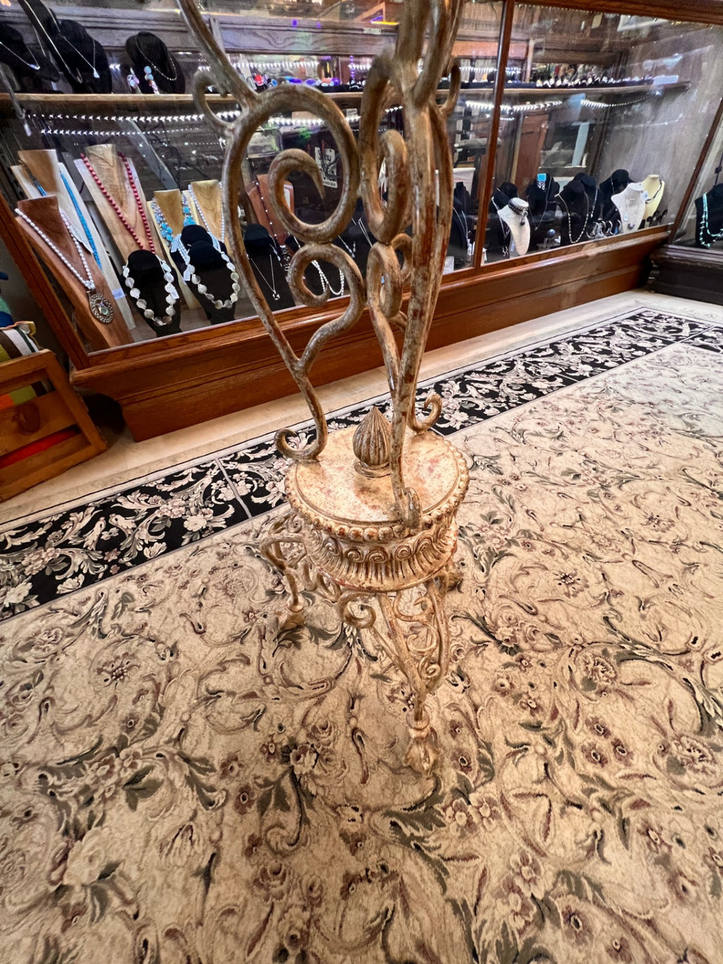 New Figural Caryatid Pedestal Side Table – Faux Crocodile Top, Hollywood Regency / Neoclassical