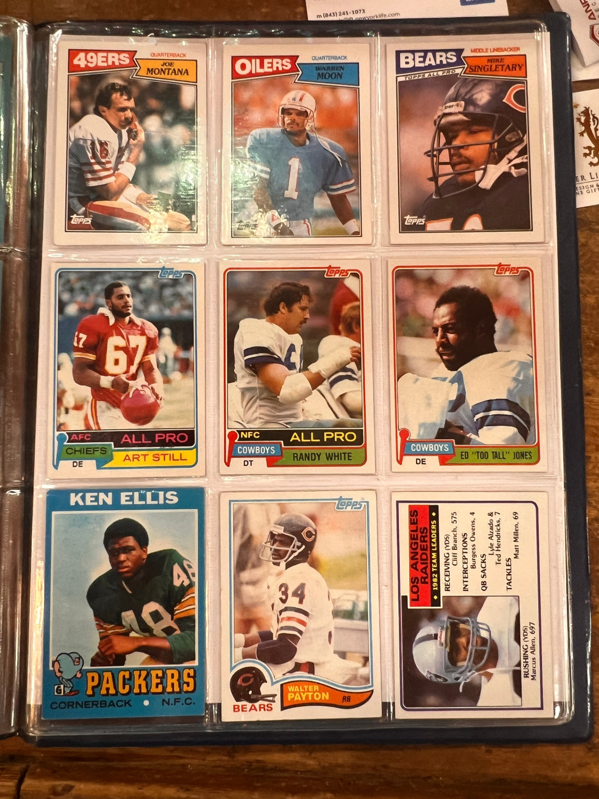 Assorted Football Cards in Baseball Binder