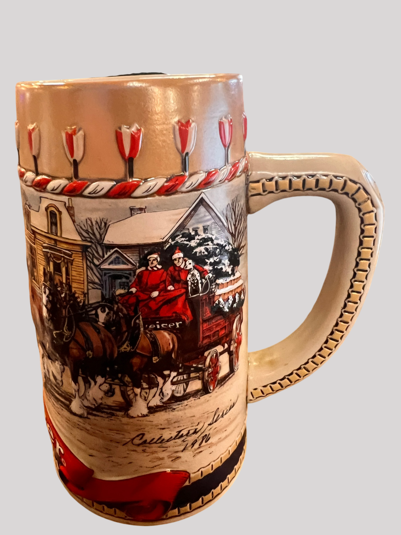 Budweiser Clydesdale Holiday Stein (1990 “A Perfect Christmas”)