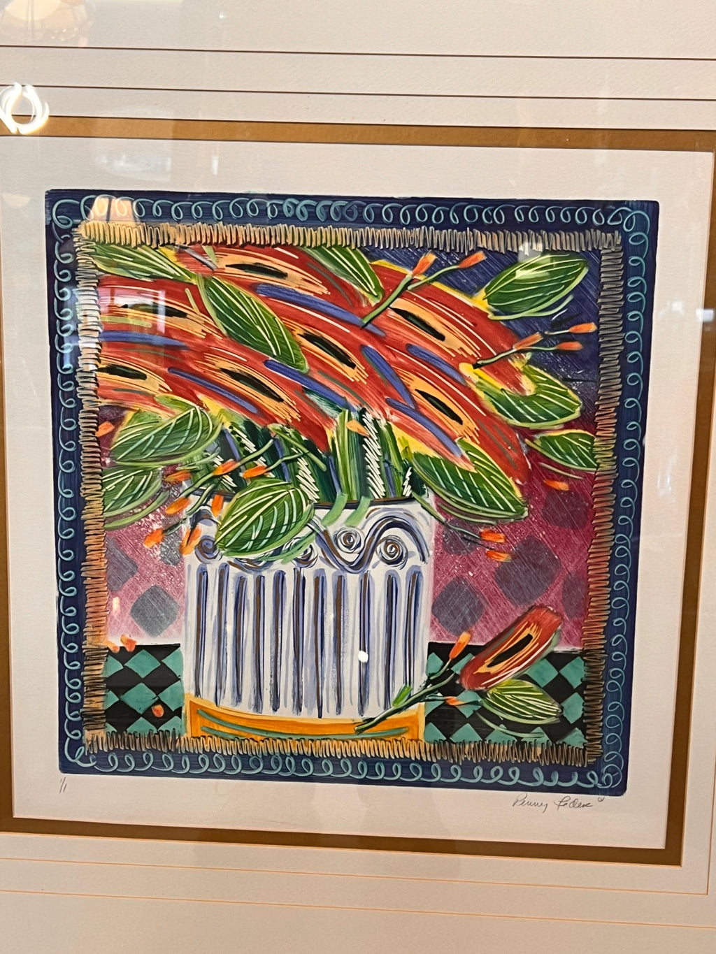 Penny Feder Original Monoprint Porcelain Pot – Hand-Signed, COA, 1/1