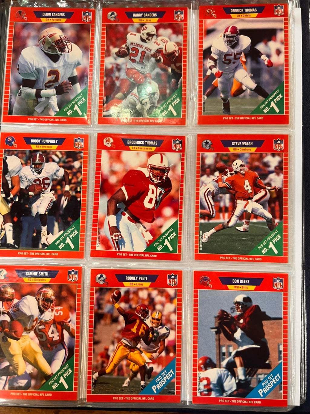 Assorted Football Cards in Baseball Binder