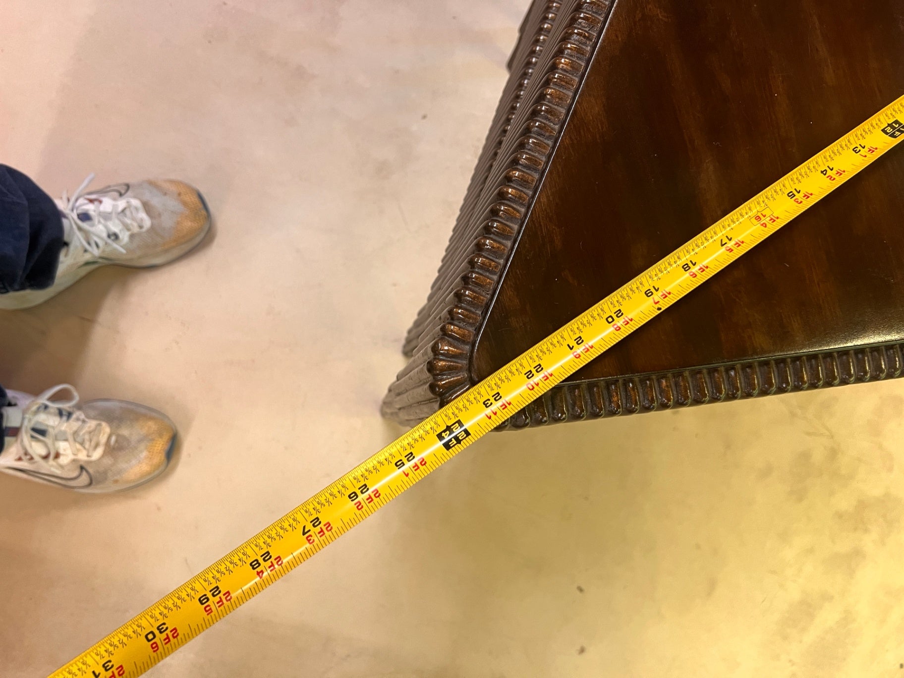 Pair of Triangular Nesting Tables with Ribbed Frame