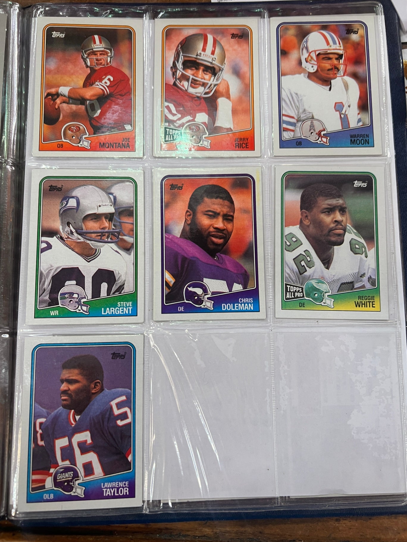 Assorted Football Cards in Baseball Binder