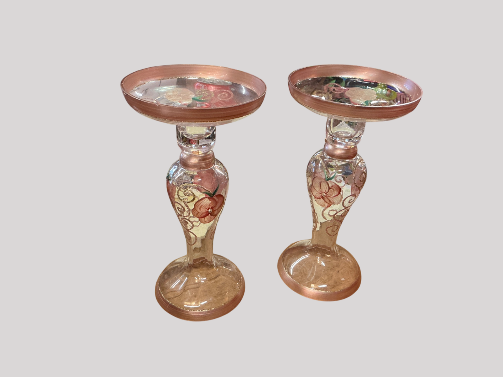 Blown Glass Candleholders