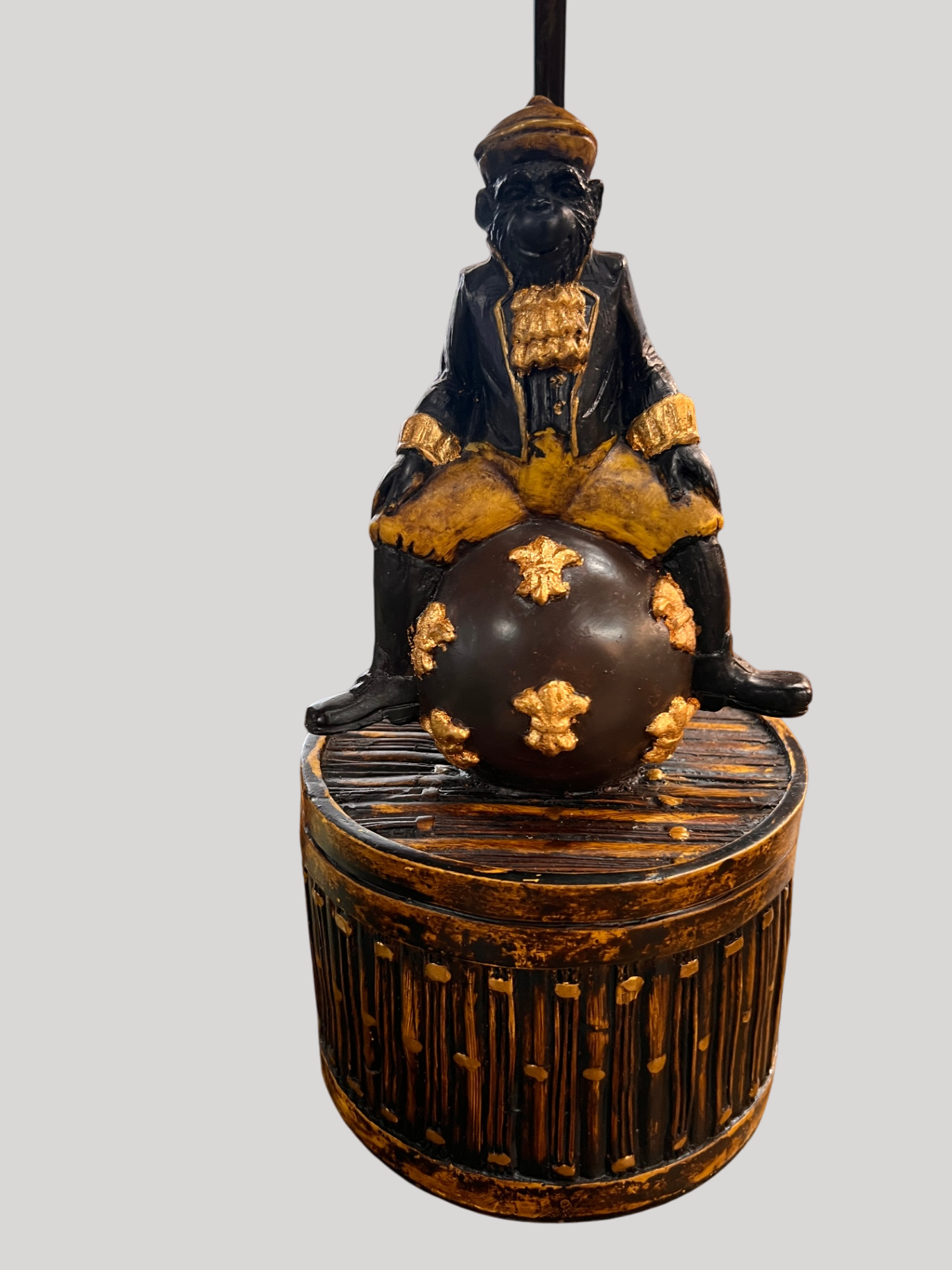 Exotic Boutique Figural Table Lamp with Red Crocodile-Pattern Shade