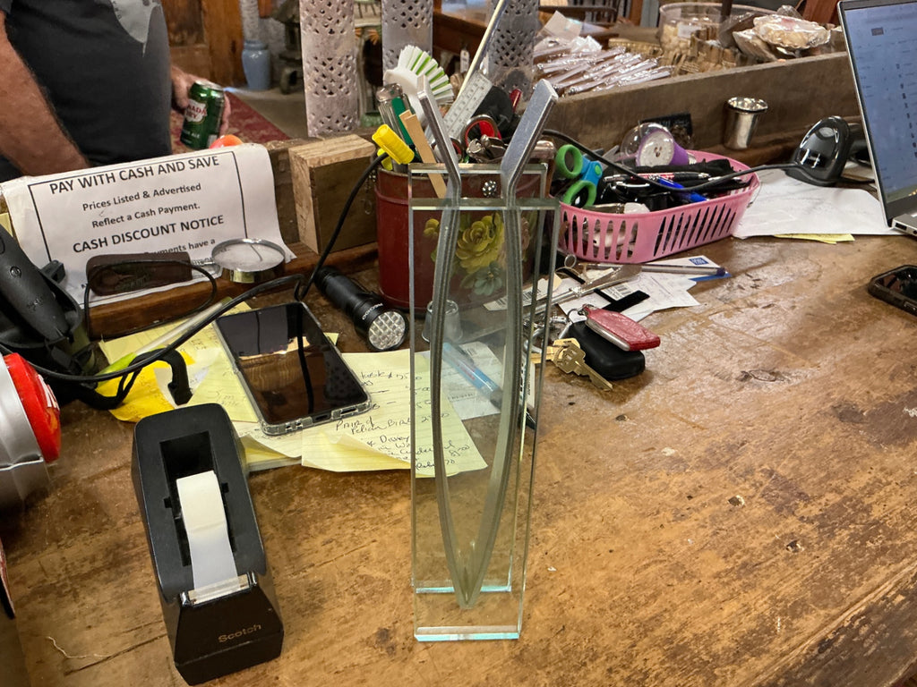 Modern Geometric Glass Vase – Rectangular with Angled Sides