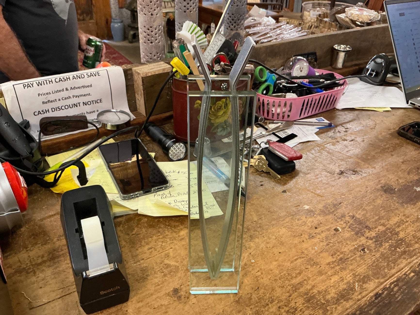Modern Geometric Glass Vase – Rectangular with Angled Sides