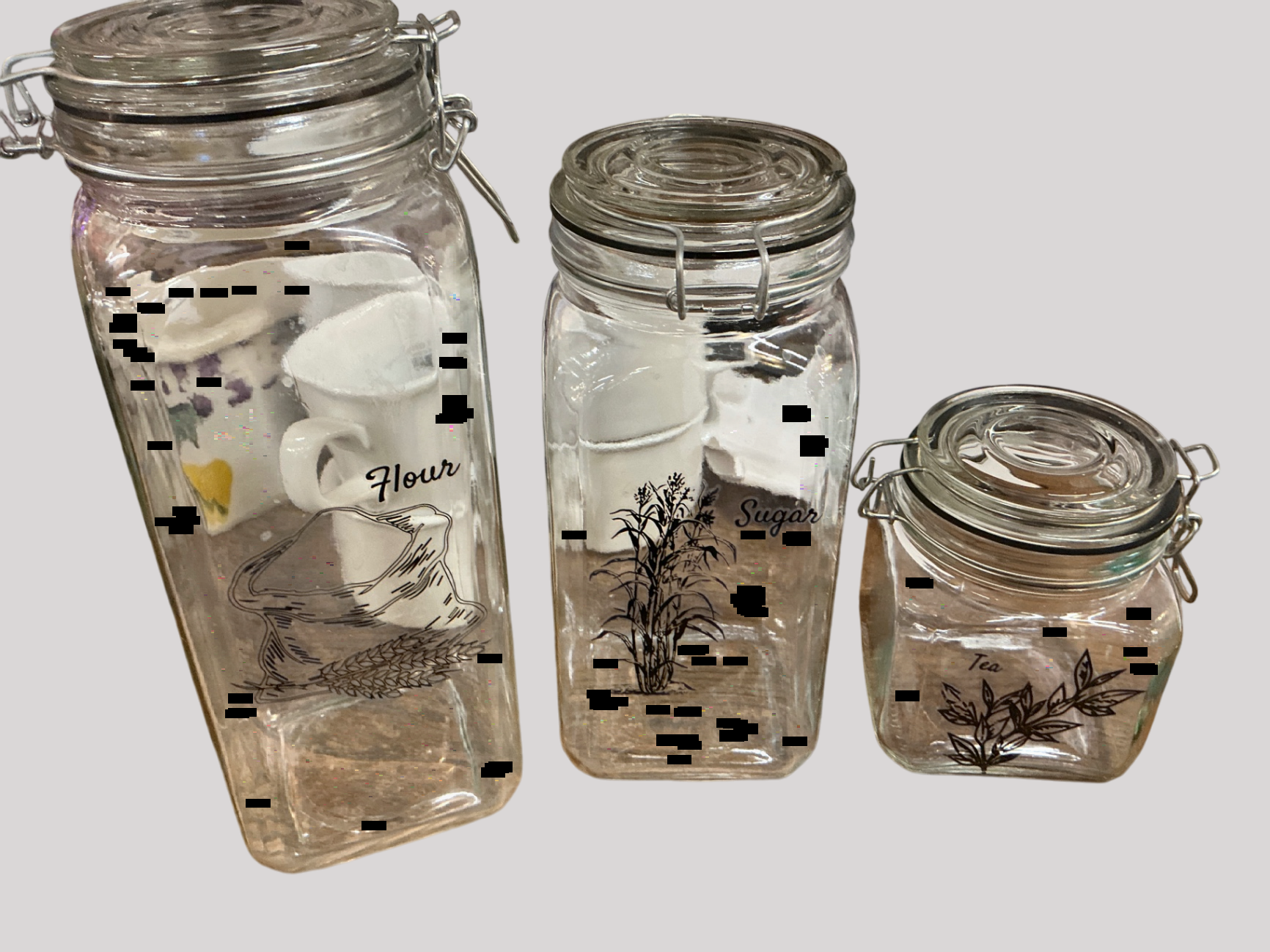 Glass Canisters set of 3