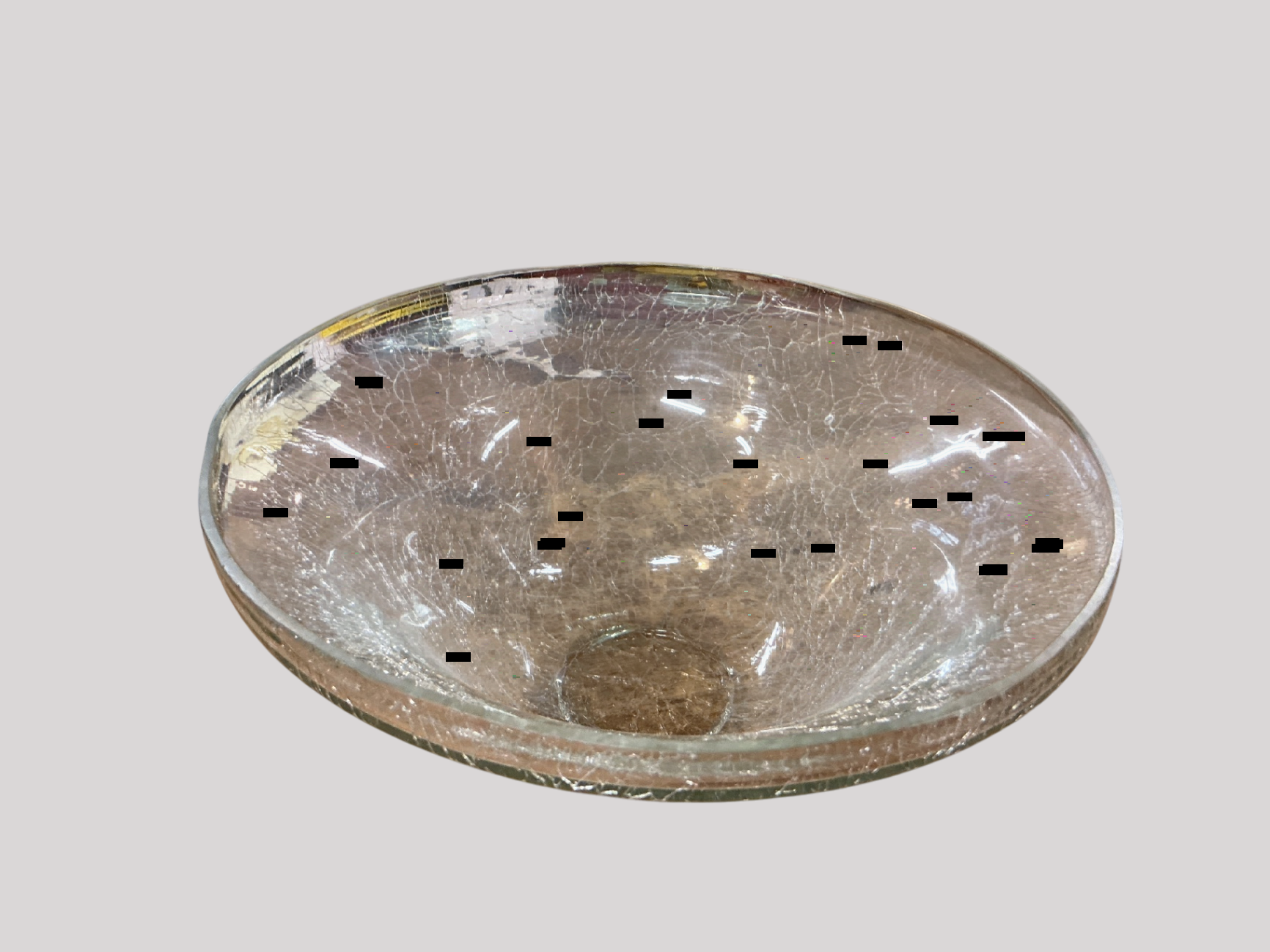 Vintage Crackle Glass Bowl – Clear Handblown Art Glass