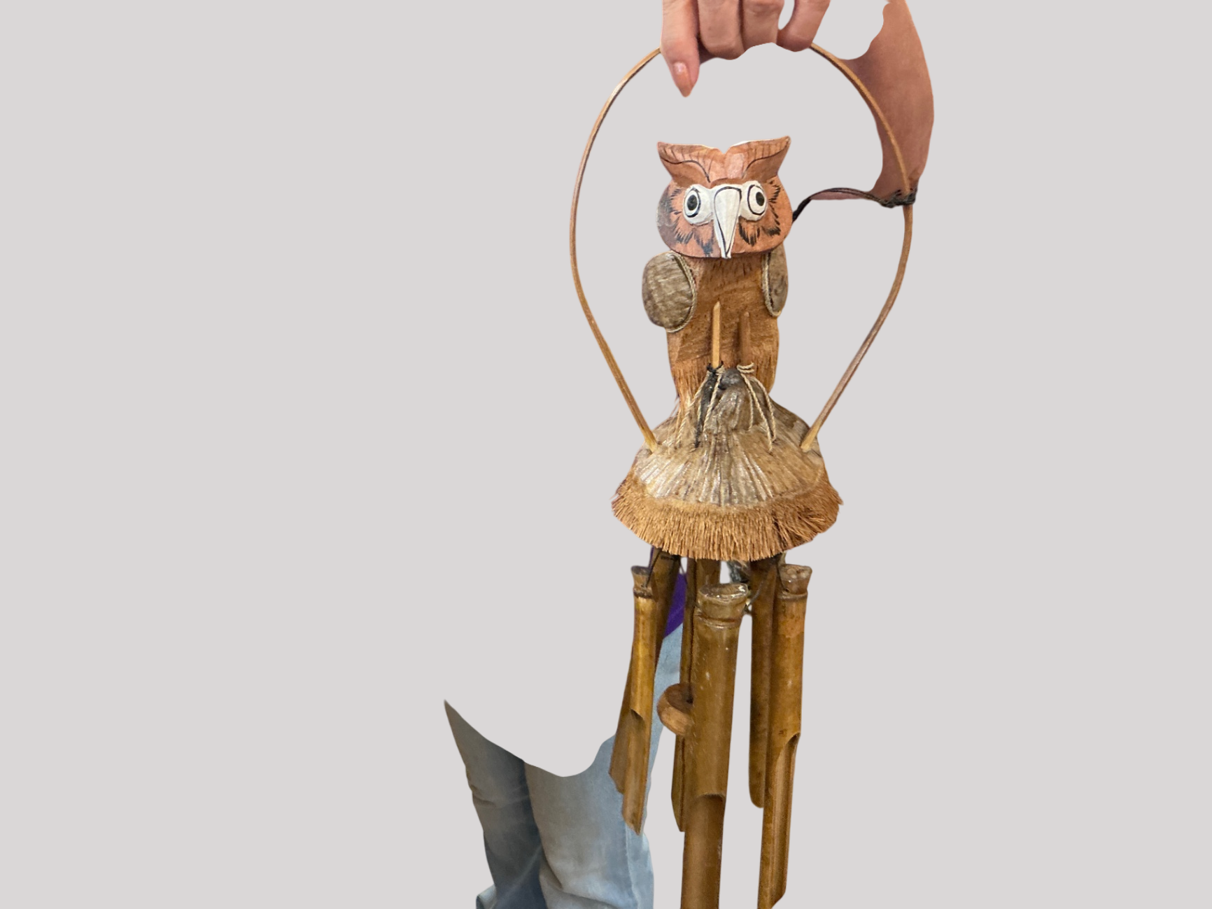 Bamboo Owl Windchimes