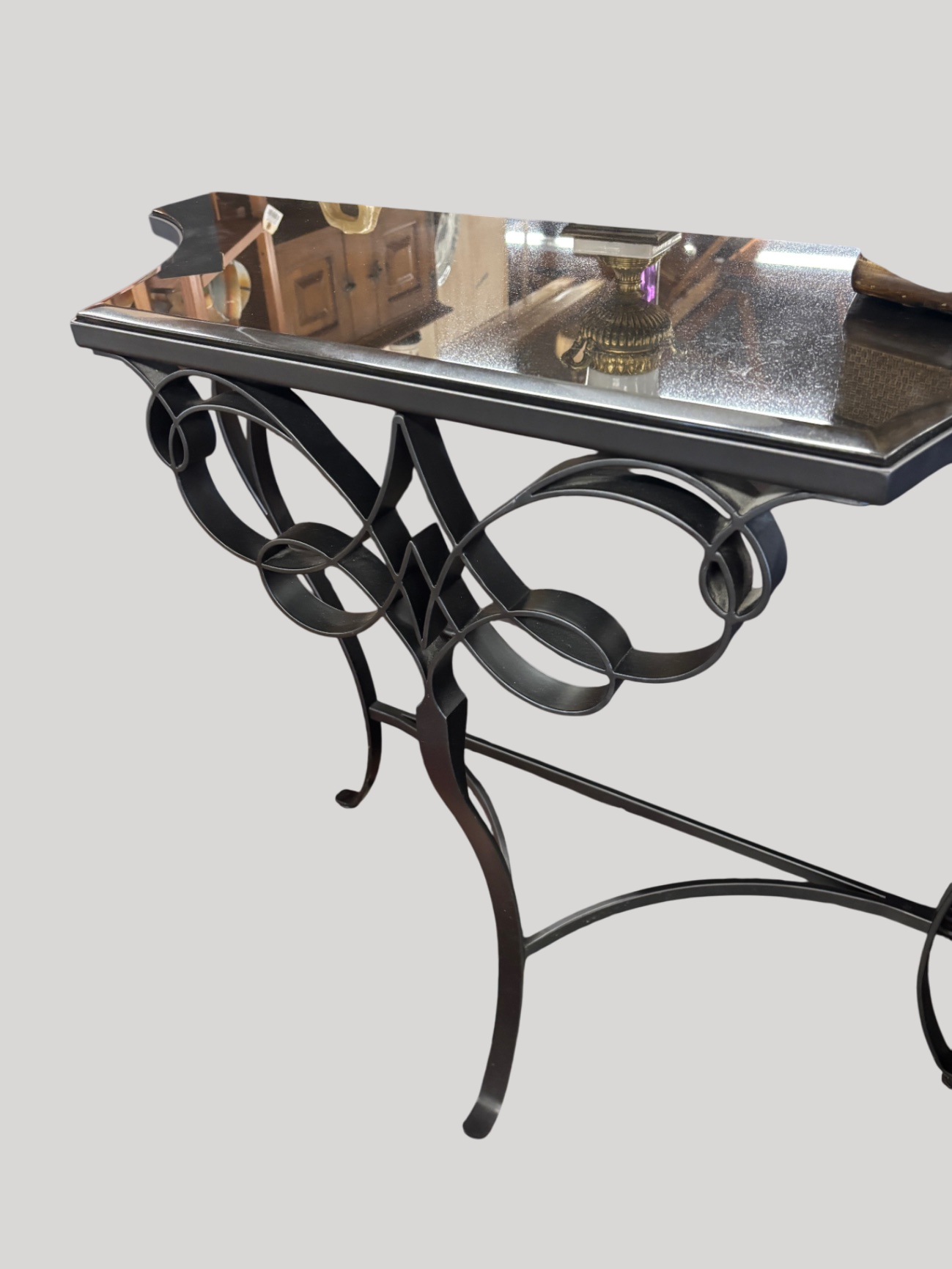 Wrought Iron/Glass Entry Table