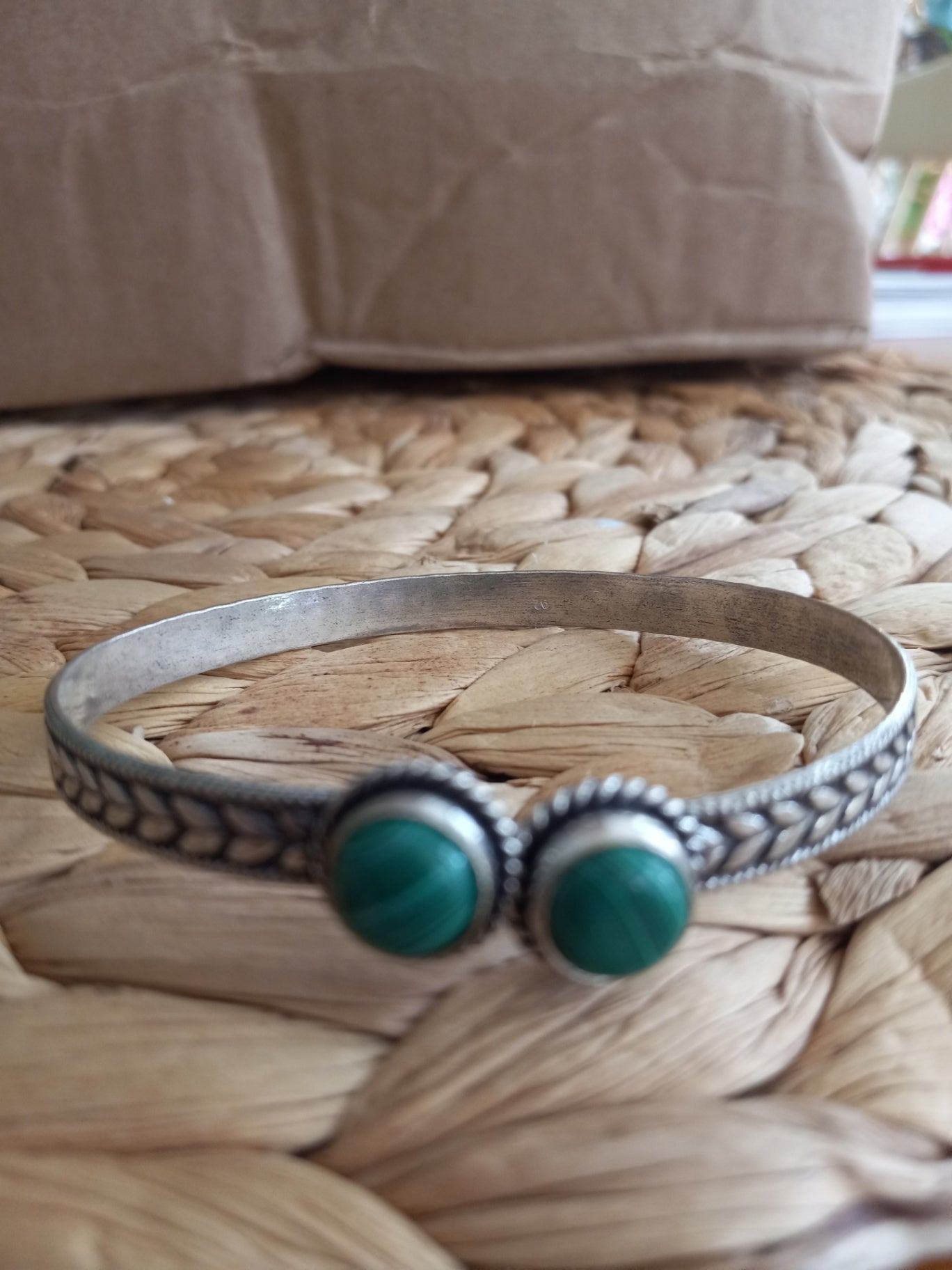 Bracelet cuff sm malachite dsc