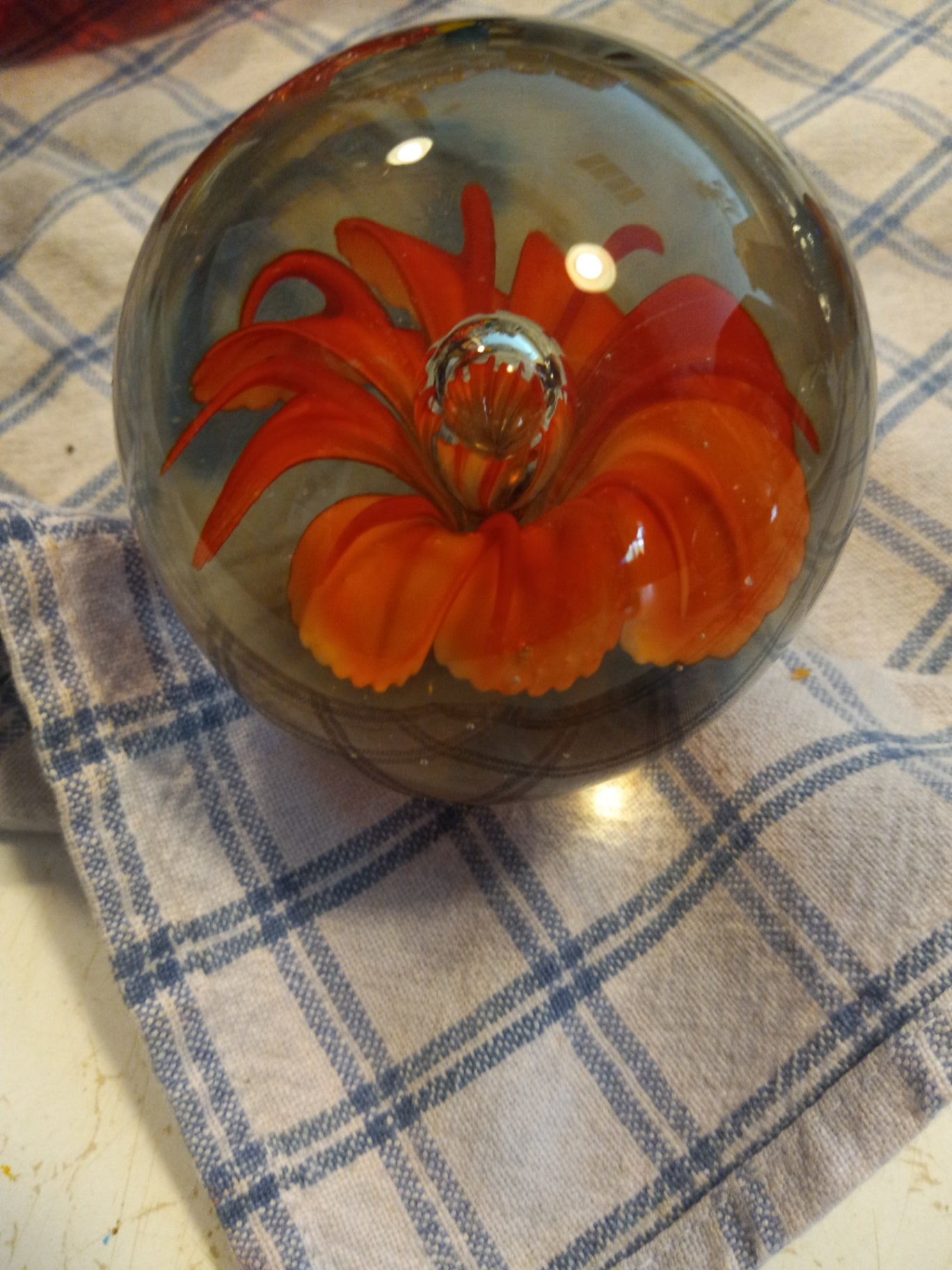 Tropical flower paperweight dsc