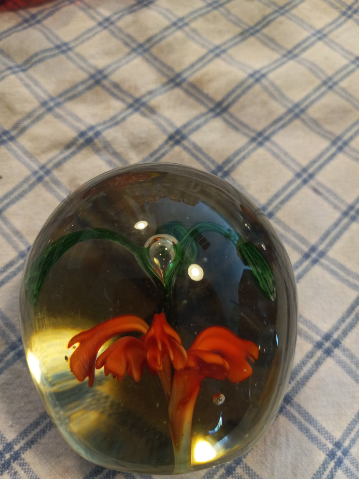 Tropical flower paperweight dsc